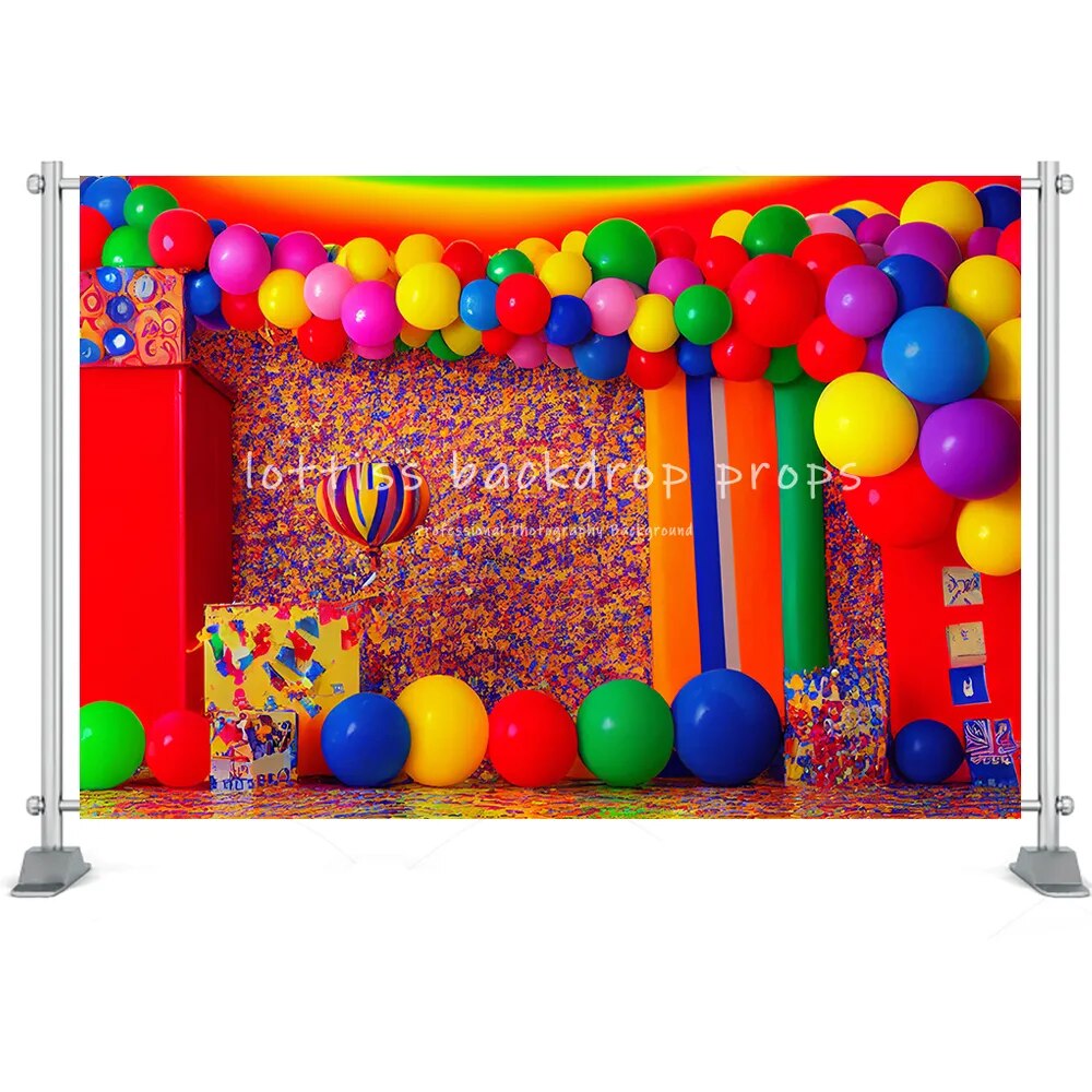 Arrière-plan de photographie de cirque, peinture 3D, grande roue, lumières néon, accessoires de décoration, anniversaire d'enfant, réception-cadeau pour bébé, Studio Photo 