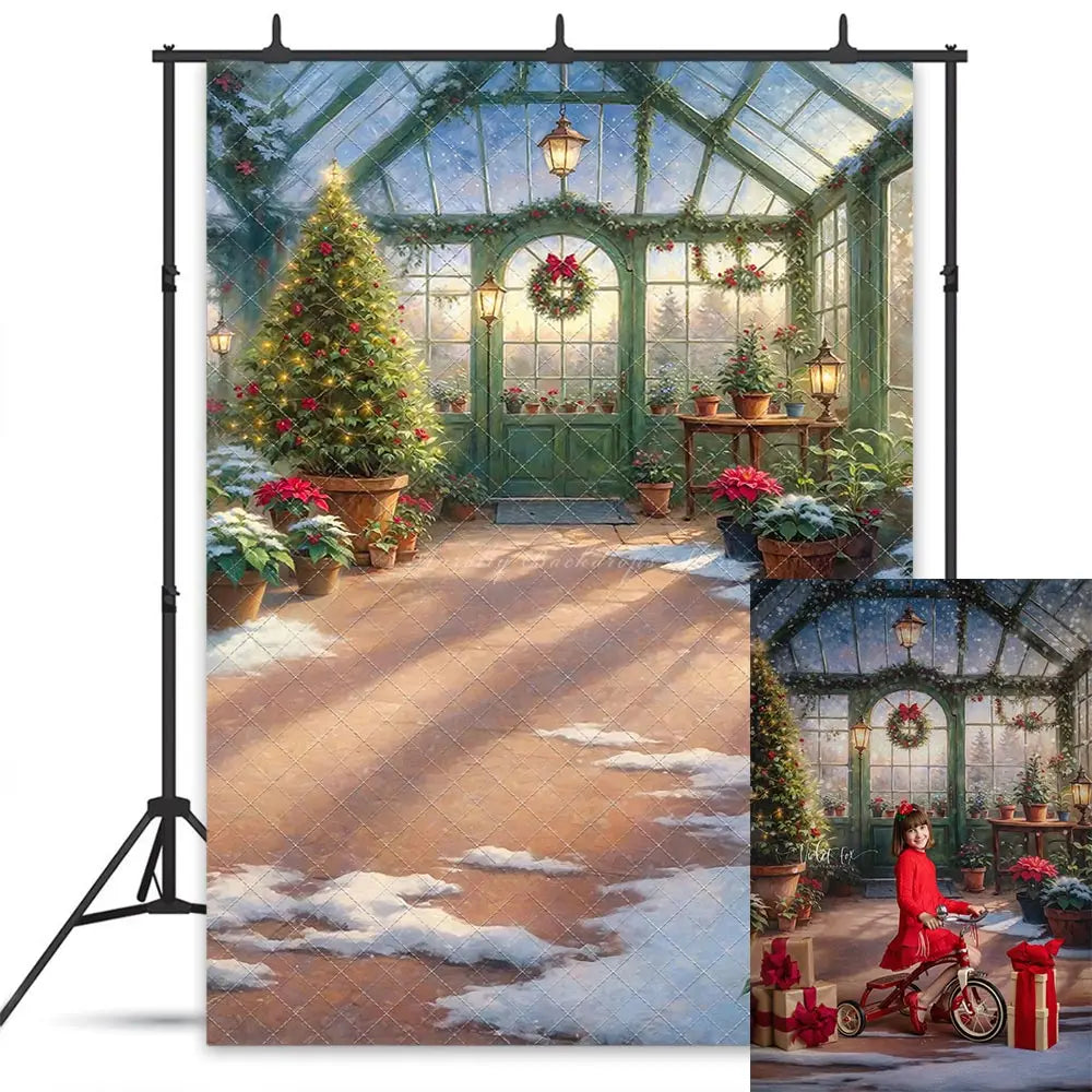 Greenhouse Gala Photography Backdrop Christmas Tree Kids Baby Cake Smash Photocall Decors Child Girls Adult Birthday Backgrounds