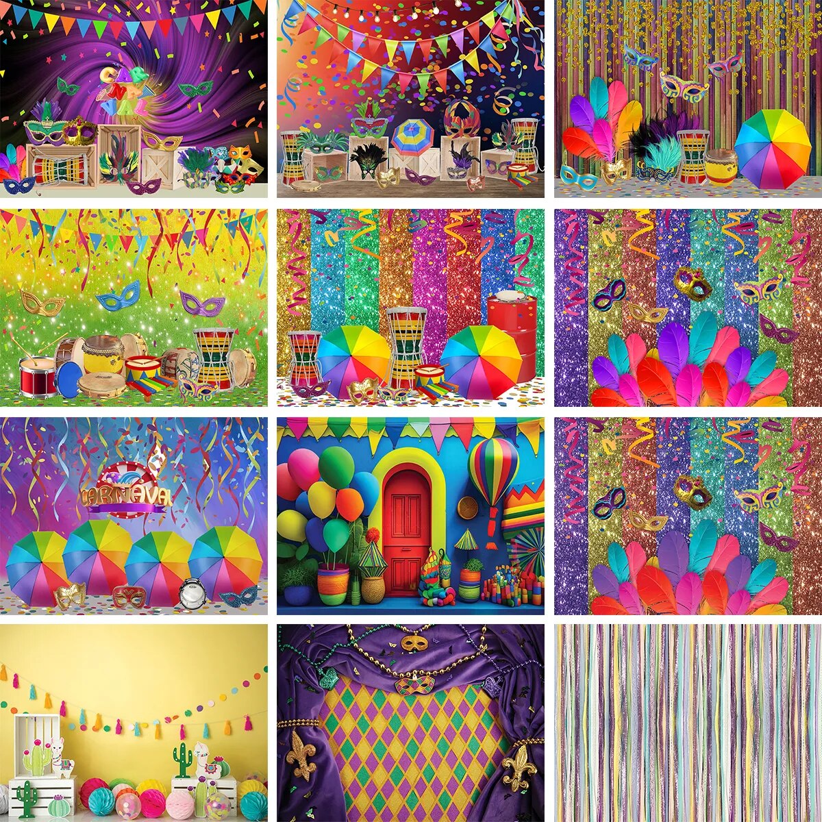 Fiesta Party Backdrops For Adult Kids Cake Smash Photography Masquerade Birthday Mexico Carnival Decoration Backgrounds