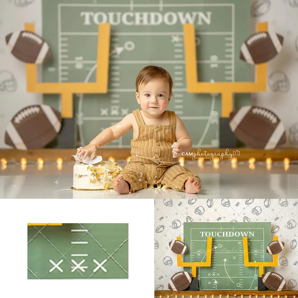 Football Kids Baby Cake Smash Backdrops Child Adult Birthday Photo Shoot Backgrounds Family Party Photocall Photograhy Decors