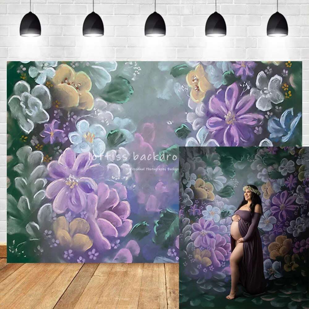 Abstract Dreamy Flowers Backdrops Pregnant Artistic Garden Photography Studio Props Baby Portrait Newborn Photography Background