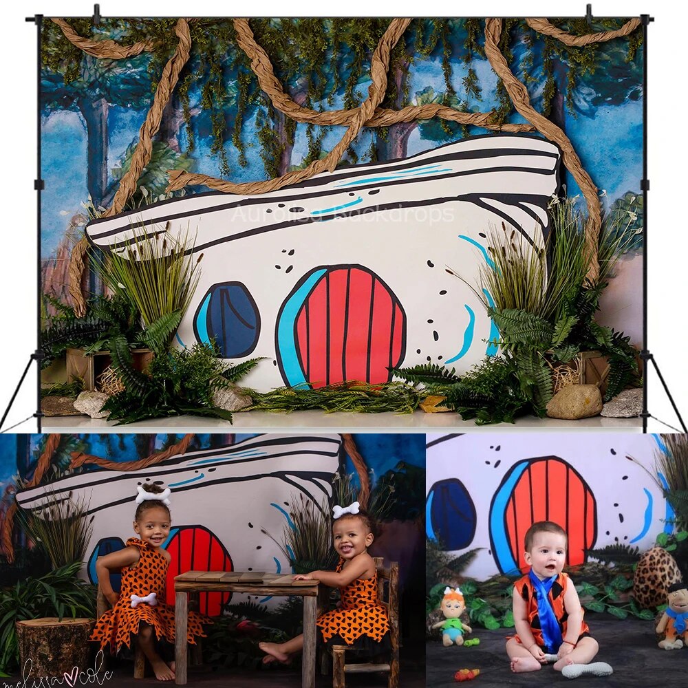 Pebbles and Rocks Jungle Backdrops Kids Baby Photocall Decors Child Adult Photography Birthday Cake Smash Forest Background