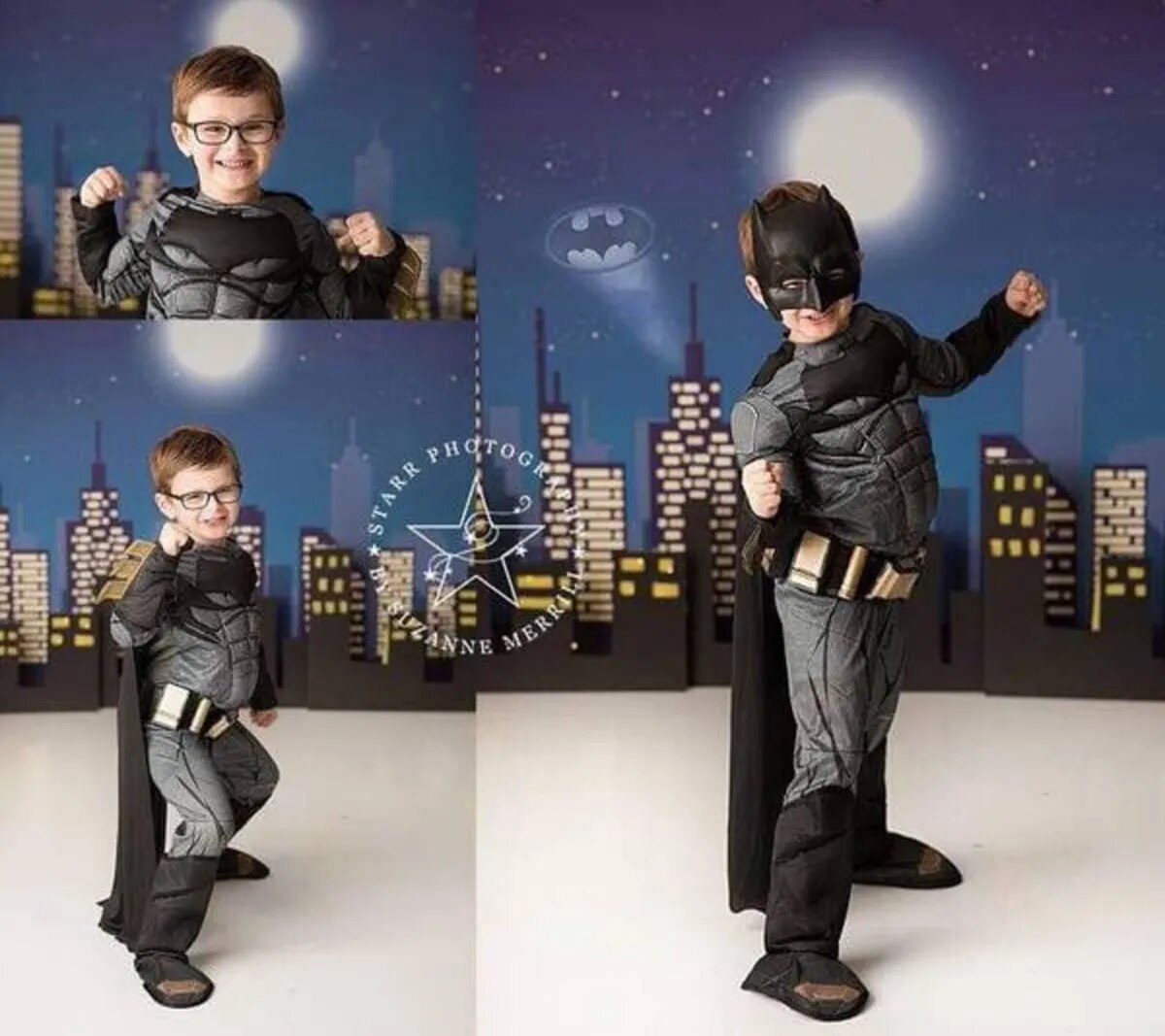 Cityscape Superhero Backdrops Boy Child Cake Smash Decors Baby Birthday Party Props Skyscraper City Background Photostudio