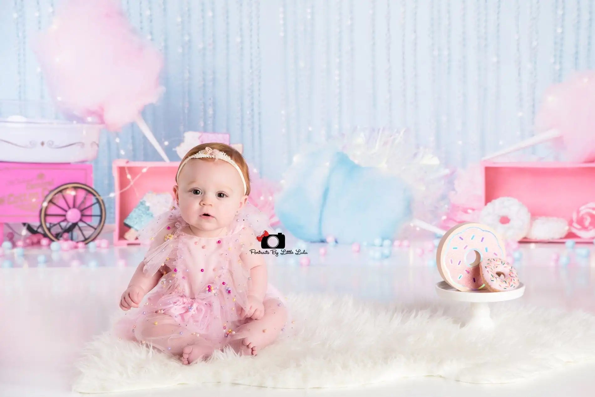 Cotton Candy Wonderland Backdrops Kids Baby Photography Props Child Birthday Cake Smash Ice Cream Theme Photo Backgrounds