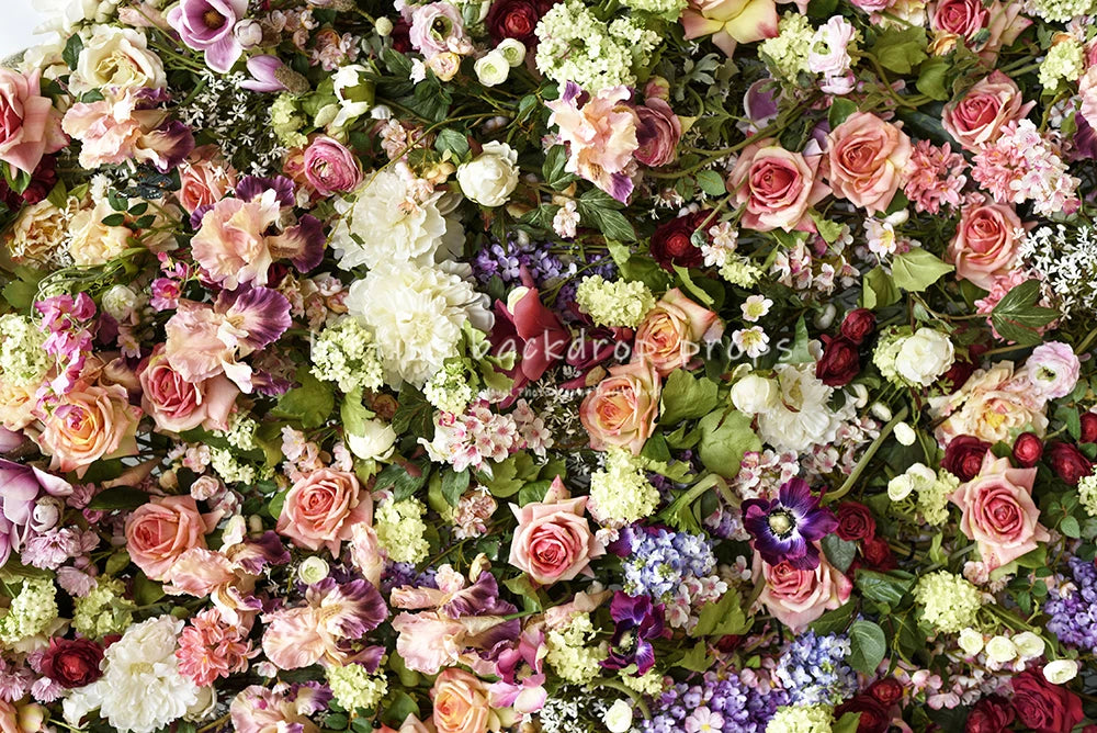 Colorful Floral Wall Backdrops Kids Adult Photography Props Wedding Birthday Valentine Day Photocall  Props Backgrounds