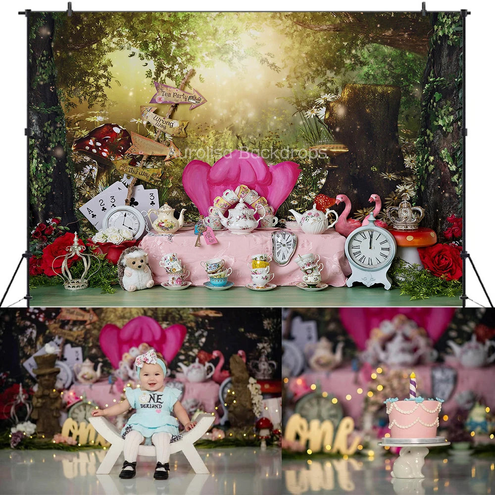 Woodland Cuties Animals Backdrops Kids Baby Photography Props Child Adult Photocall Decors Birthday Cake Smash Jungle Background