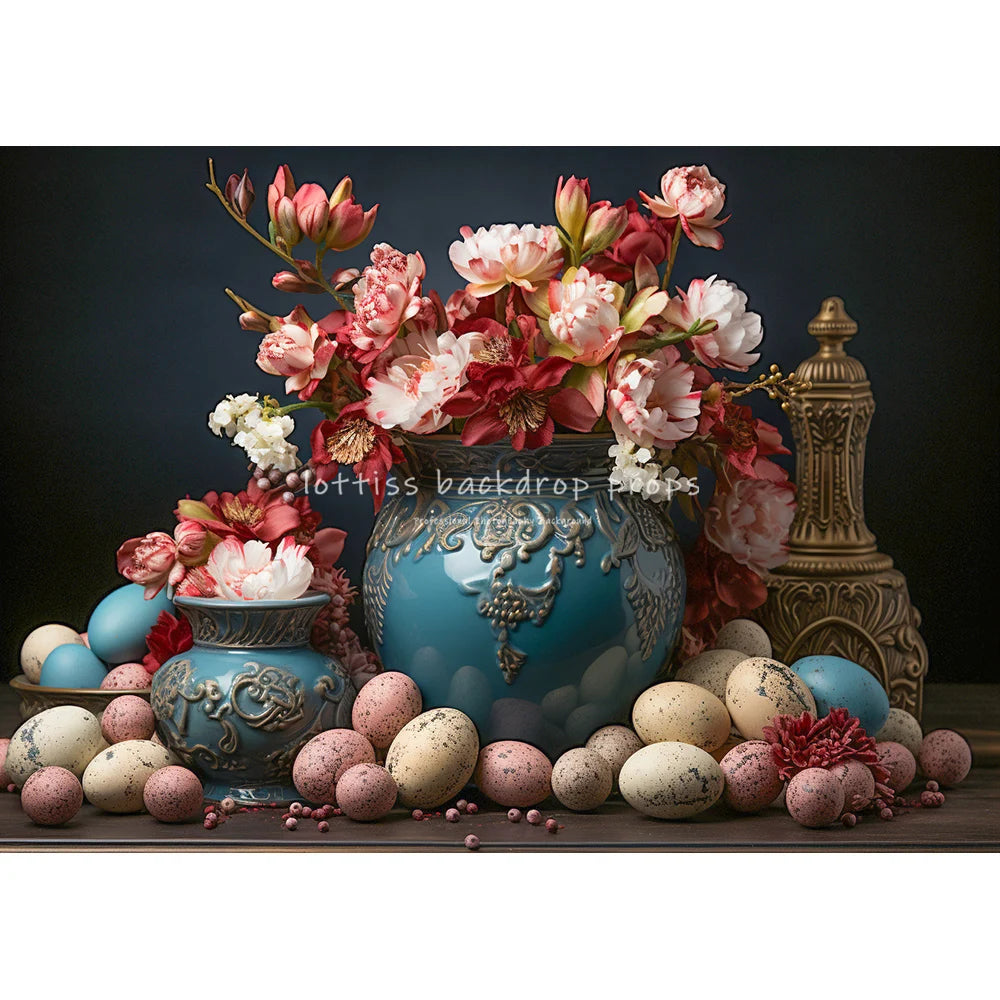 Easter Bunny Room Backdrops Kids Baby Photography Child Adult Photocall Decors Floral Vases Eggs Retro House Backgrounds