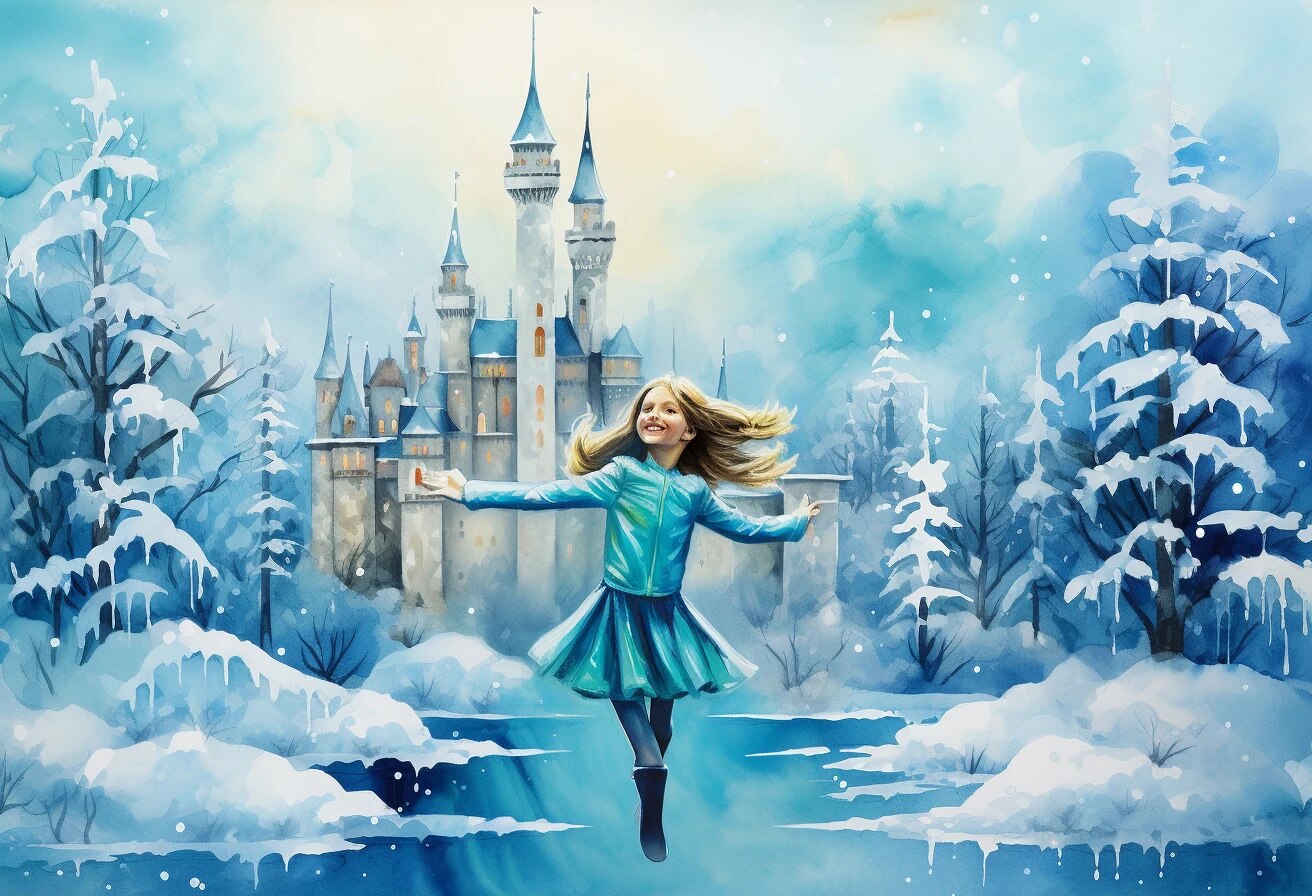 Snowy Castle Backdrops Kids Baby Photography Props Child Adult Photocall Decors Winter Snowflake Forest Background