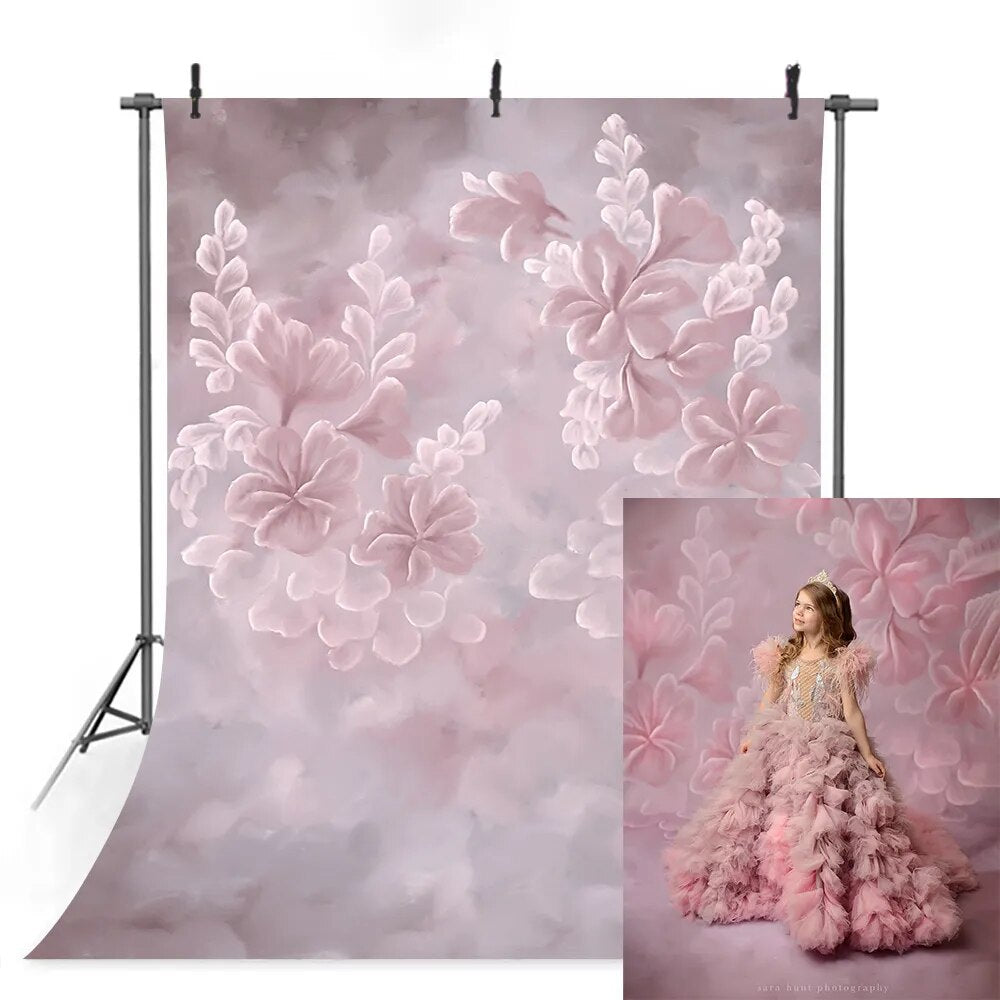 Oil Painting Floral Backdrop for Photography Pregnancy Art Girl Pregnant Women Background Baby Kids Birthday Photo Studio Props