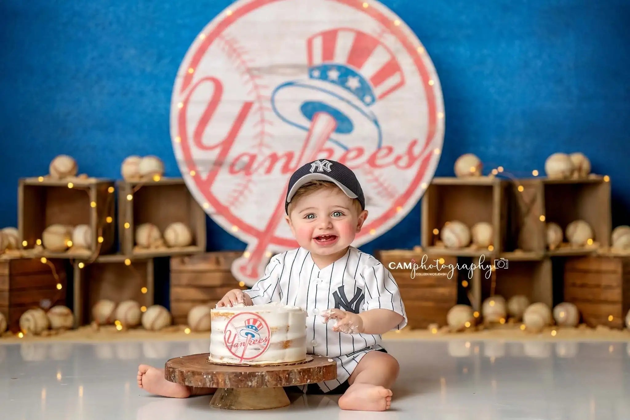 Sports Theme Birthday Backdrop Baseball Wooden Box Kids Baby Cake Smash Photography Props Boys Adult Studio Backgrounds