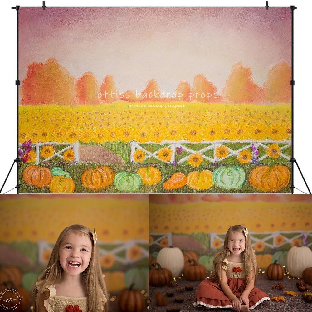 Grands arrière-plans de citrouille, gâteau d'anniversaire pour enfants et bébés, accessoires de photographie, décors pour séance photo pour enfants et adultes, arrière-plan d'automne et d'halloween 