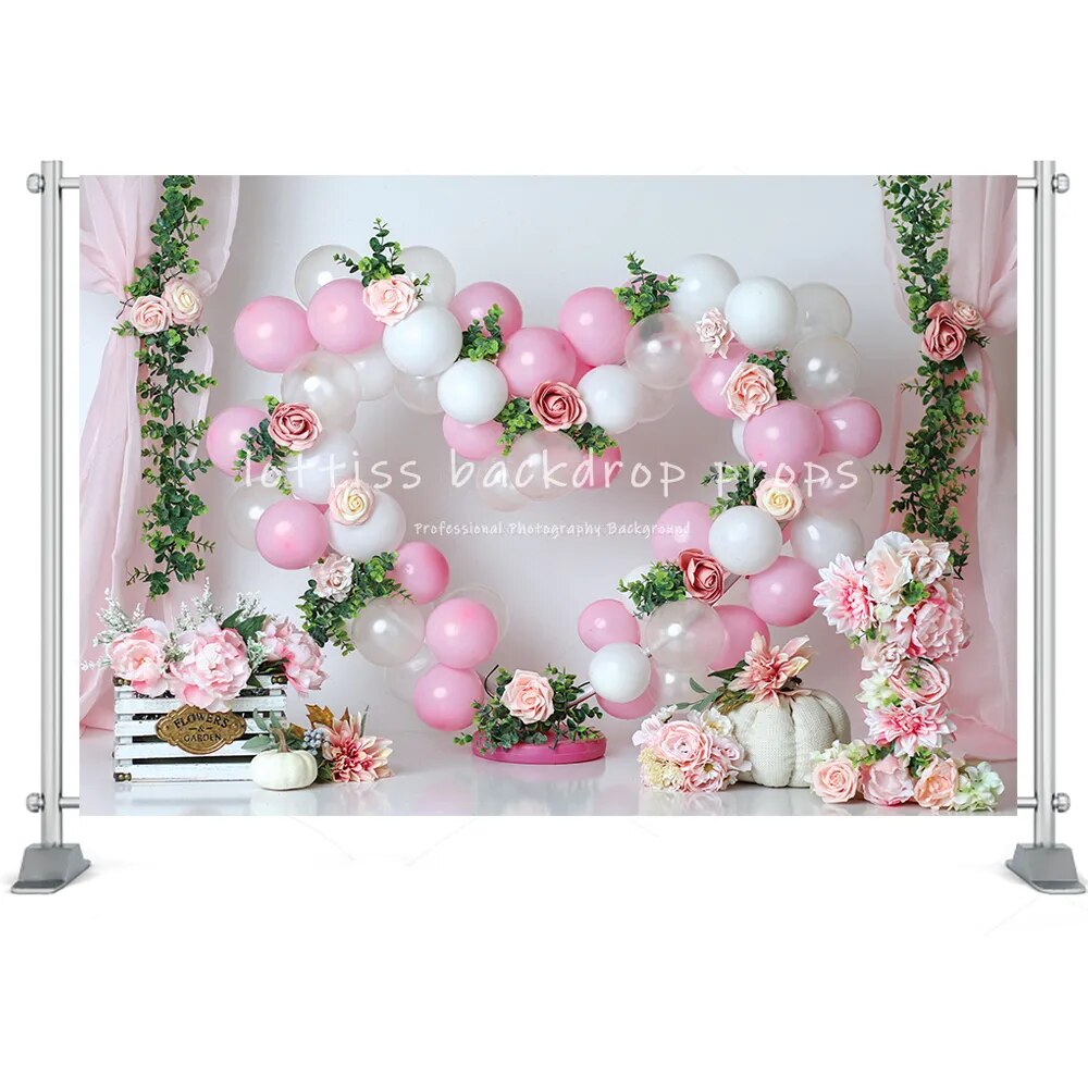 Wedding Carriage Photography Background Realistic Garden Flower Balloons Pregant Artistic Portrait Decor Photo Backdrop Studio P