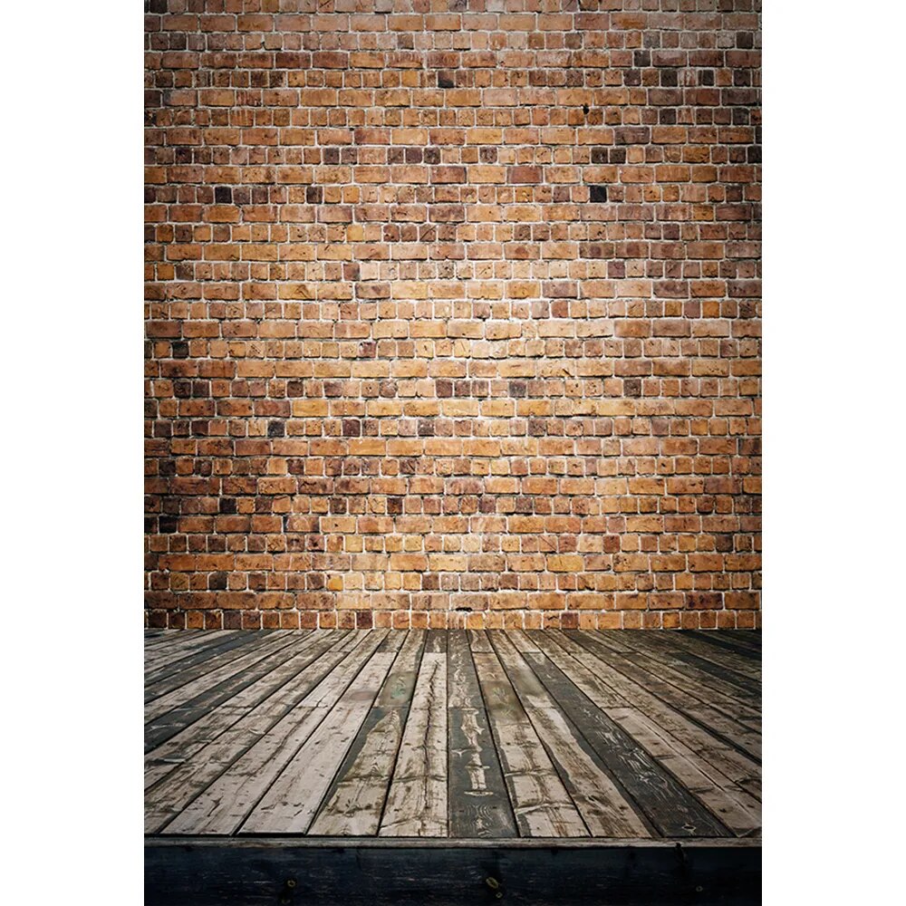 Brick Wall Photography Background Cement Wall Wooden Floor Baby Portrait Food Baby Photo Studio Interior Wall Backdrop