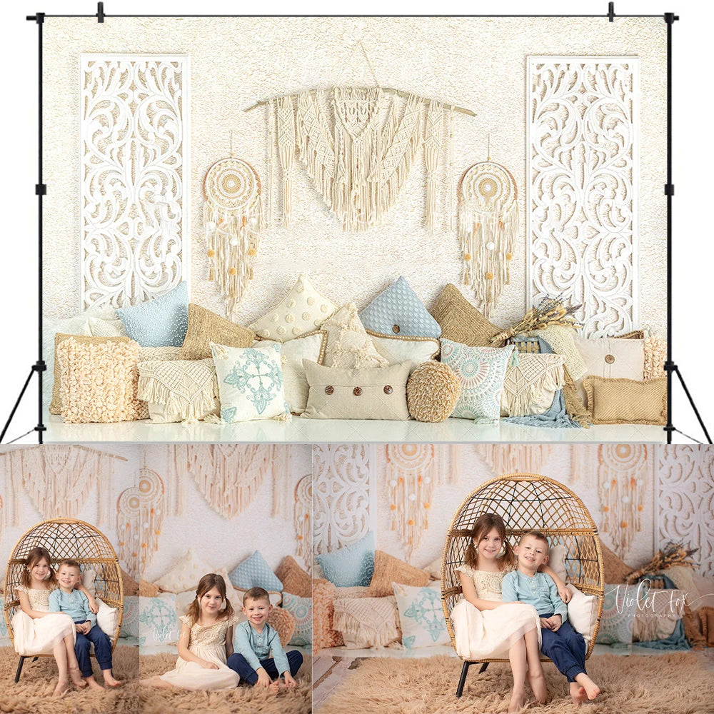 Coastal Atlantic Boho Backdrops Kids Child Photocall Baby Adult Photography Decors Birthday Cake Smash Photo Backgrounds