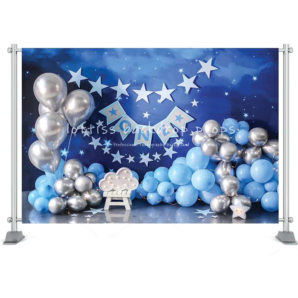 Astronaut Space Backdrop Kids Cake Smash Photography Stars Mars 1st Birthday Party Universe Starry Sky Decor Props Photostudio