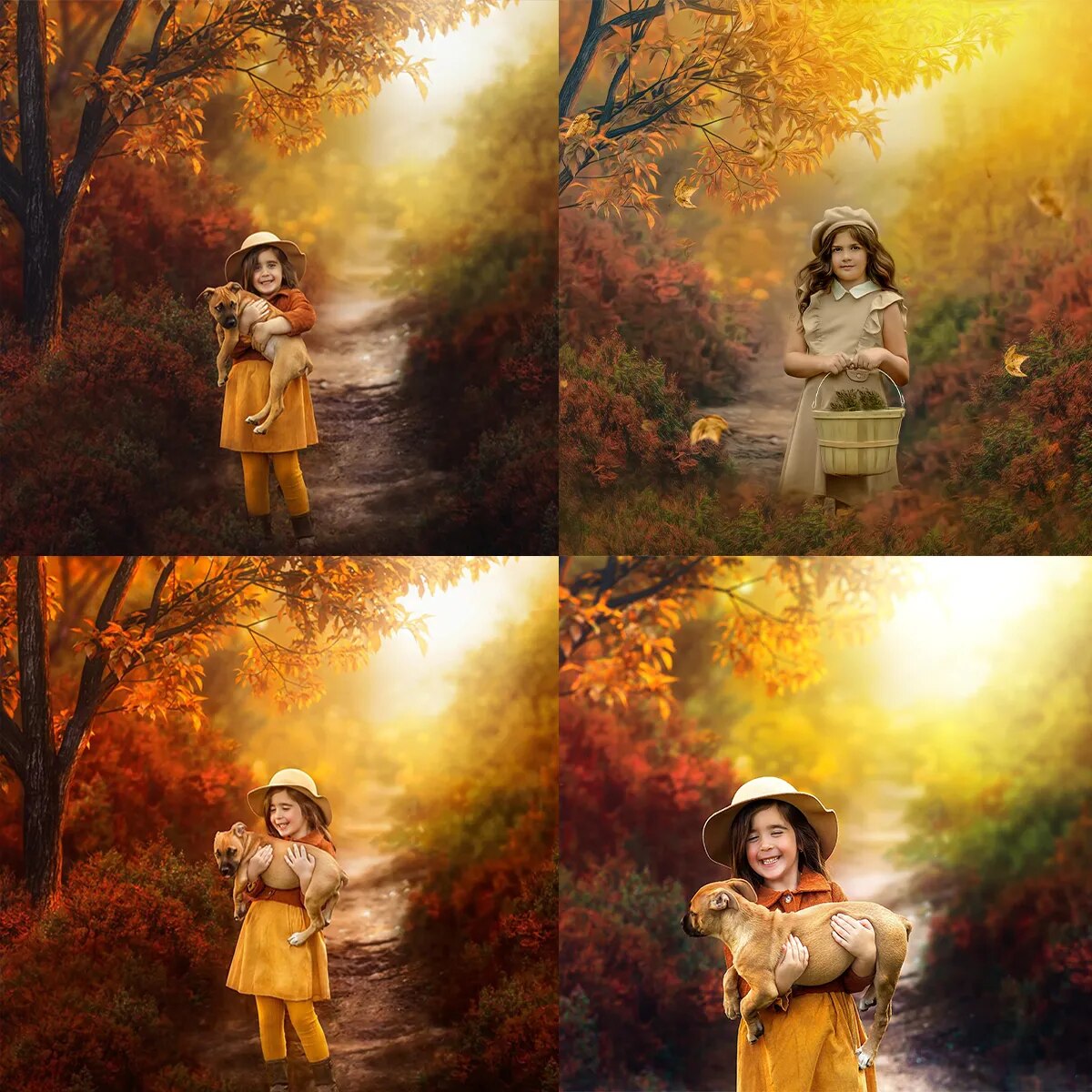 Fall Forest Backdrops Kids Child Photography Props Adult Photocall Maple Leaves Autumn Festival Background