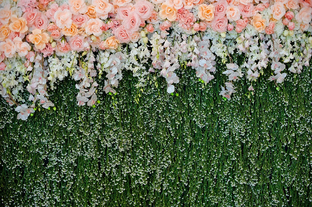 Floral Curtain Wall Backdrops Kids Adult Photography Props Child Baby Photocall Decors Birthday Wedding Ceremony Background