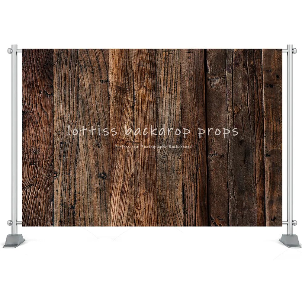 Dark Brown Wood Board Background Series-One For Photography Baby Birthday Party Kids Portrait Rustic Planks Backdrop Cloth