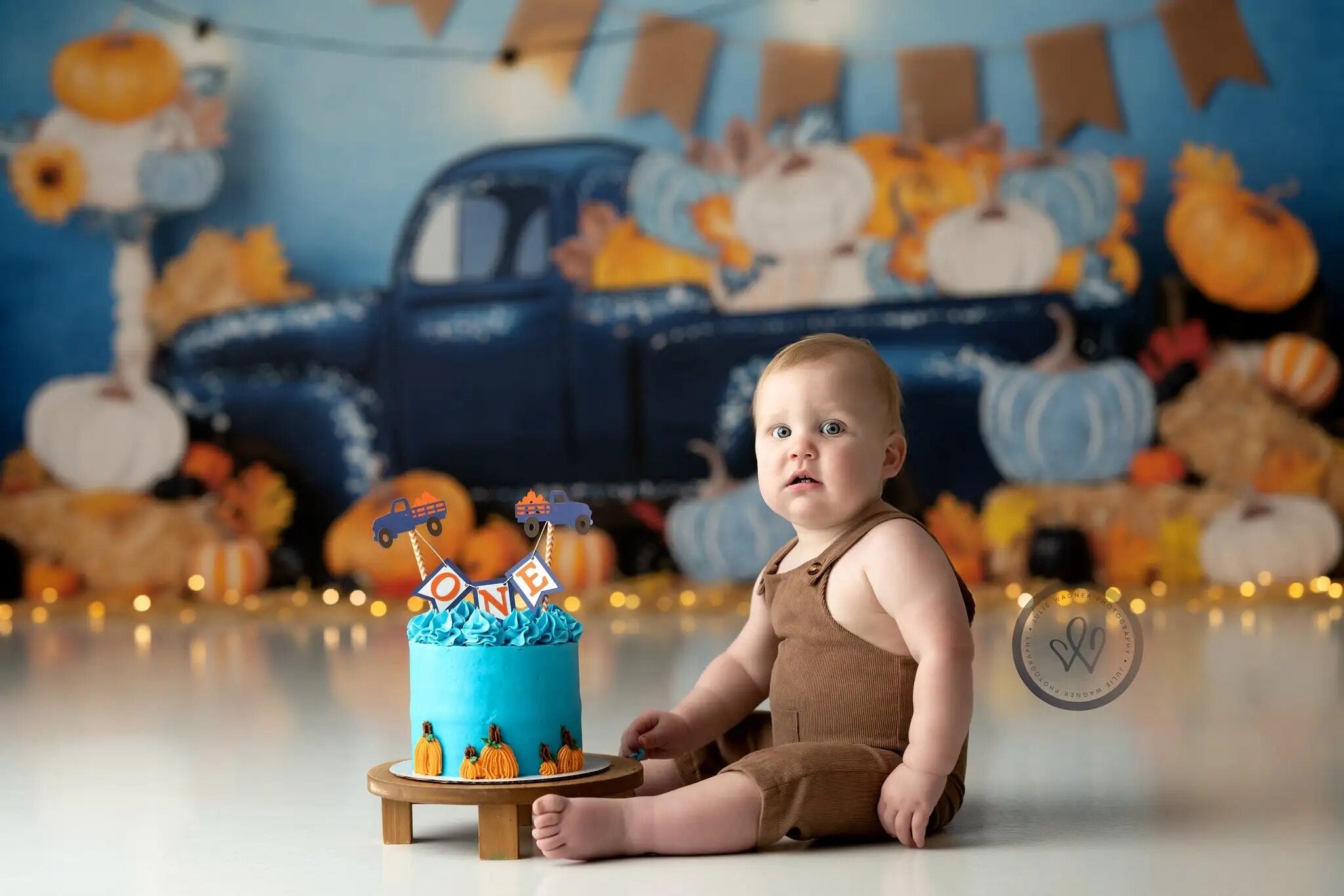 Pumpkin Truck Backdrops Kids Baby Birthday Cake Smash Props Adult Child Photography Decors Halloween Farm Background