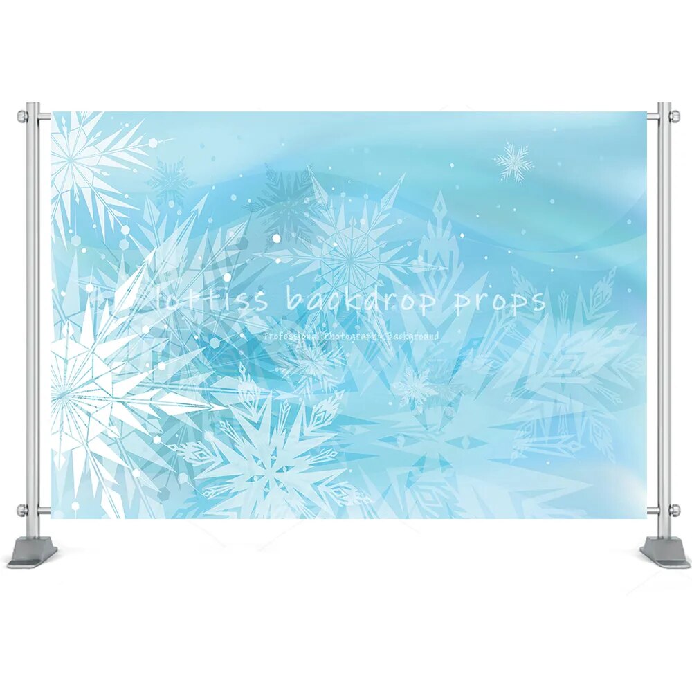 Winter Snowflake Photography Backdrop Wonderland Snow Forest Mountain Natural Landscape Festival Party House Decor Background