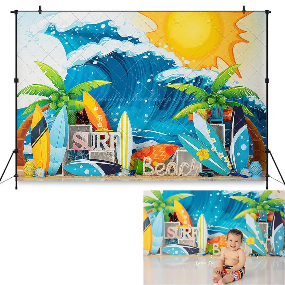 Summer Surf Shack Photography Backdrop Kids Baby Cake Smash Photocall Decors Child Boys Adult Birthday Studio Backgrounds