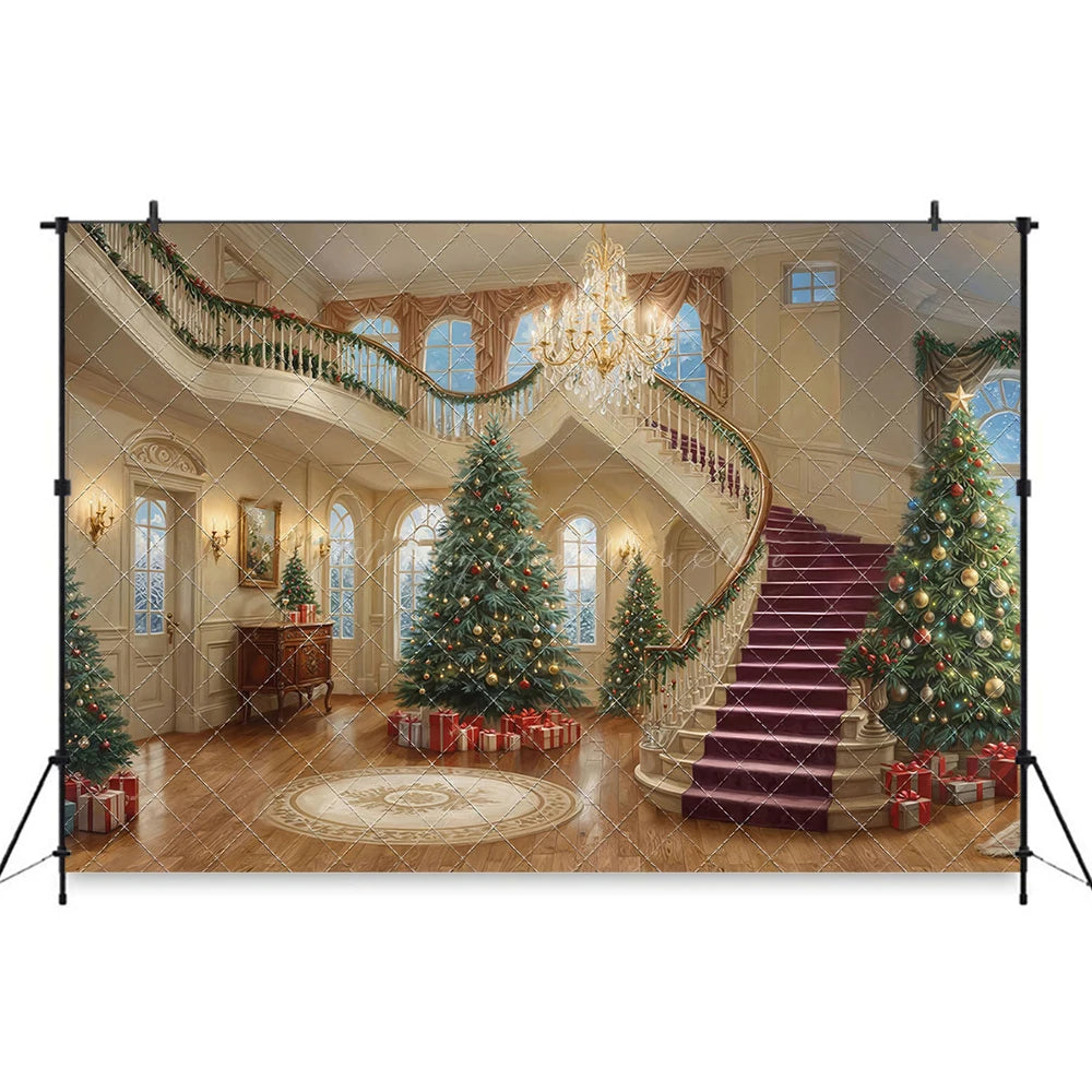 Majestic Christmas Parlor Photography Backdrop Christmas Fireplace Kids Baby Cake Smash Photocall Decors Child Adult Backgrounds