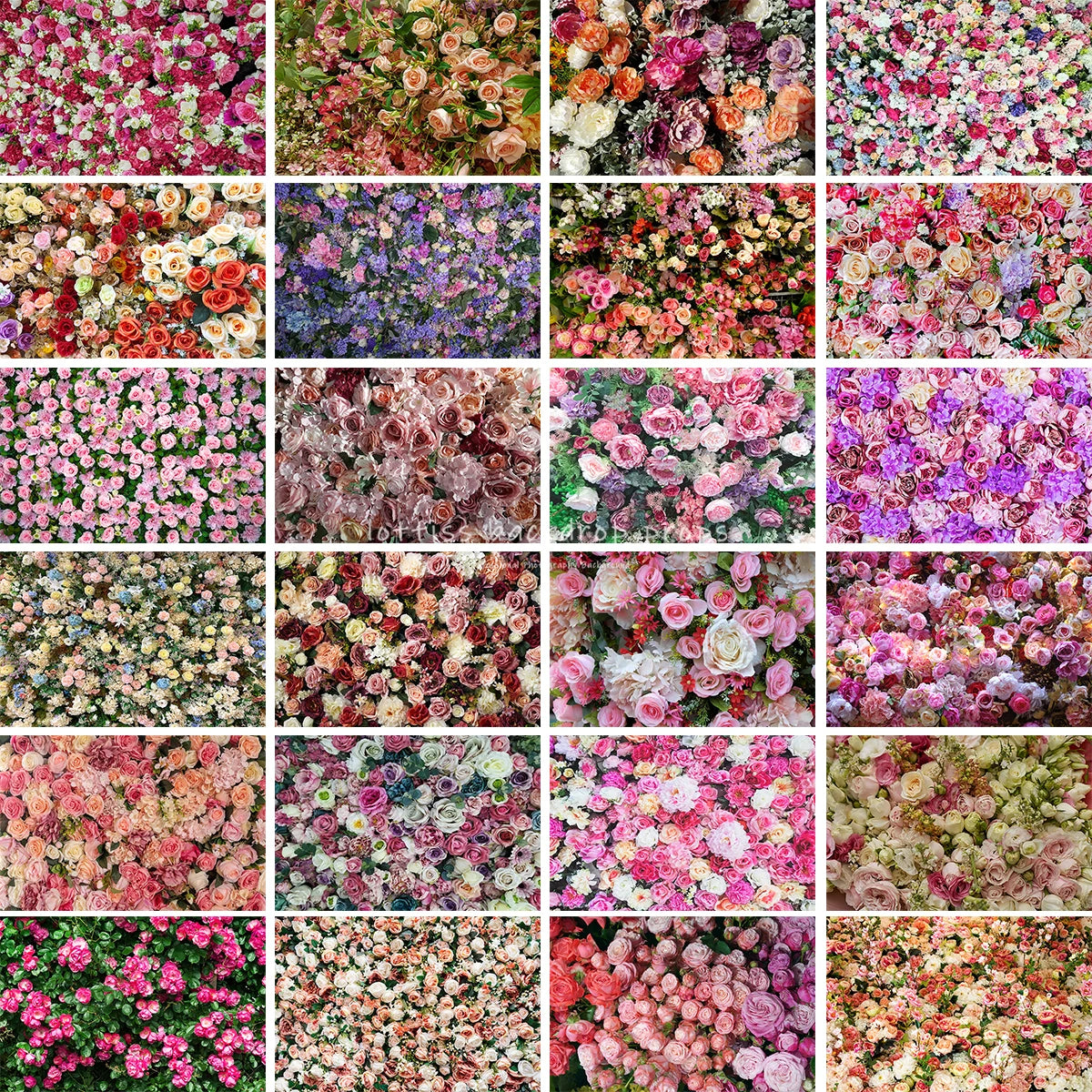 Colourful Flower Wall Backgrounds Baby Adult Photography Props Child Photocall Wedding Valentine Day Ceremony Background