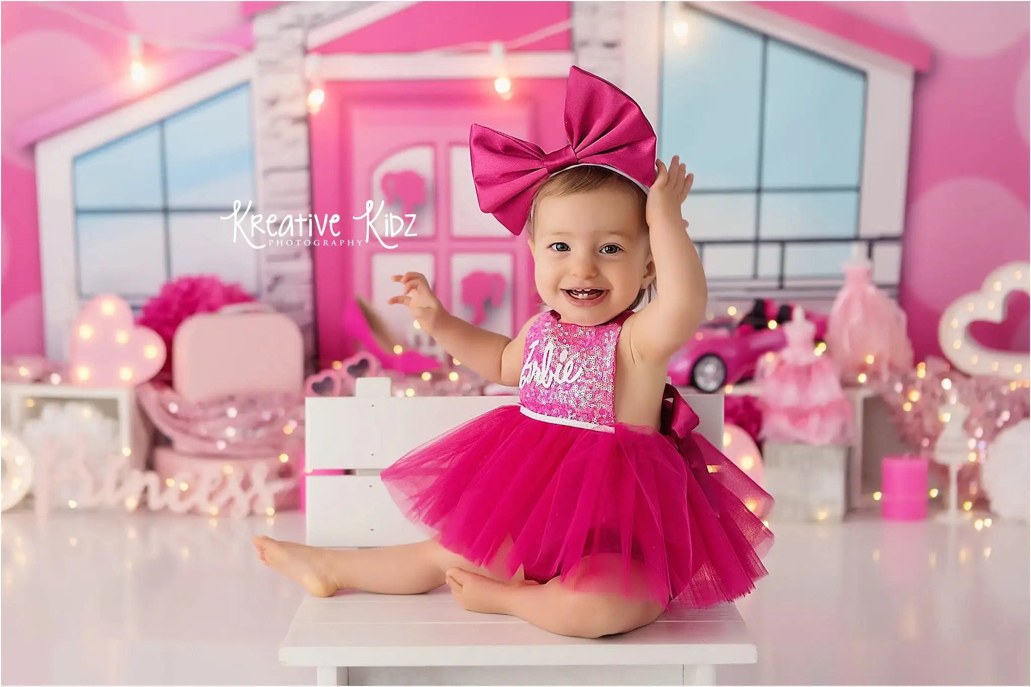 Pink Doll Princess Photography Backdrops Kids Baby Photocall Decors Child Adult Photocall Props Paris Store Backgrounds