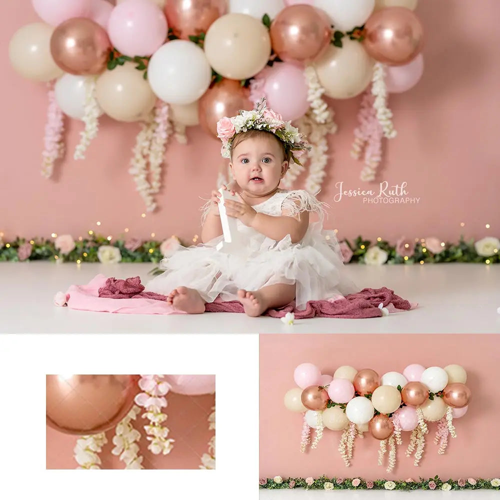 Islas Balloon Garland Backdrop Kids Baby Cake Smash Photography Props Spring Floral Child Girls Adult Photo Studio Backgrounds