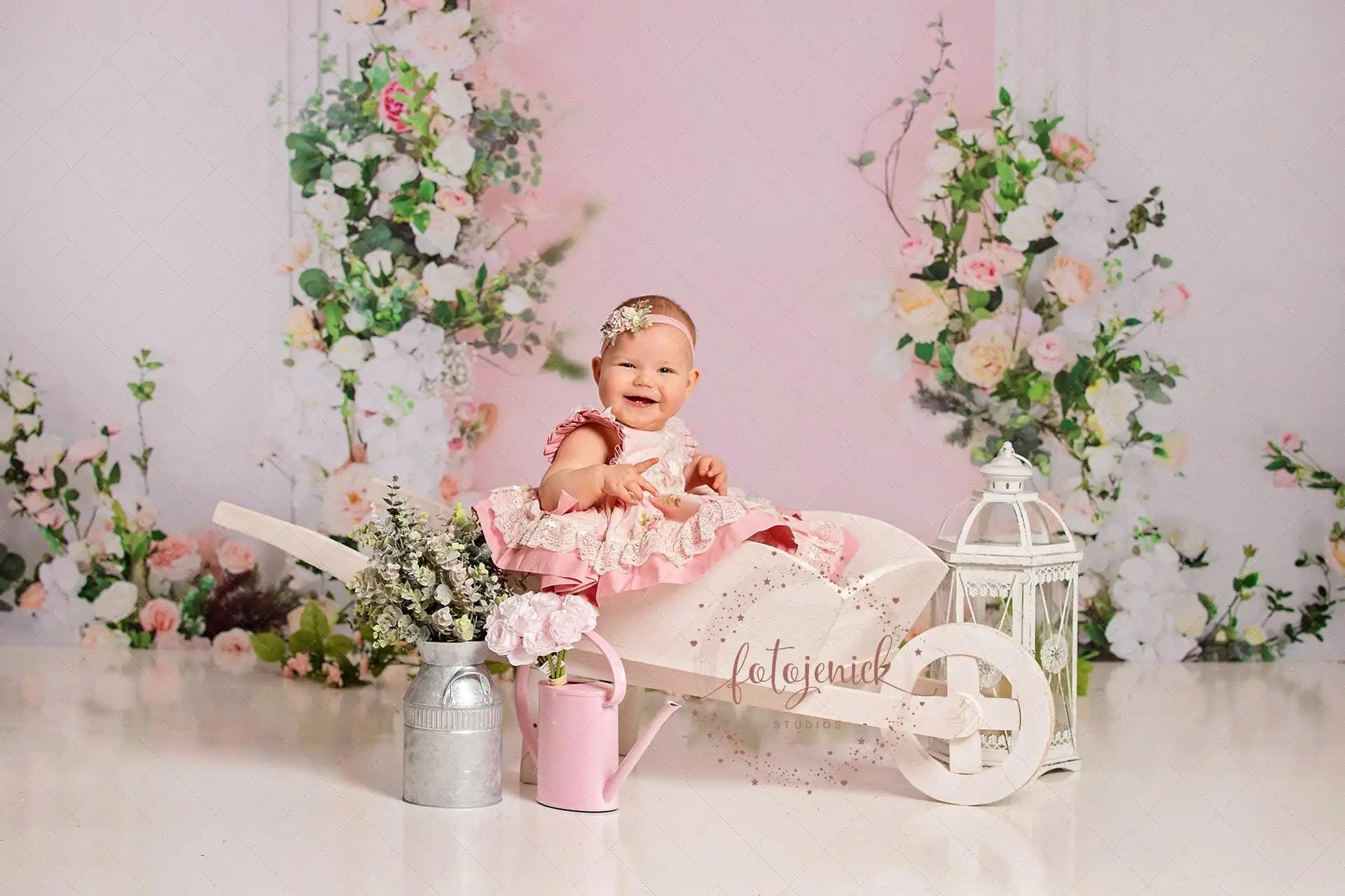 Pink Floral Curtain Backdrops Girl Kids Photography Props Child Baby Photocall Pregnant Wedding Photocall Backgrounds