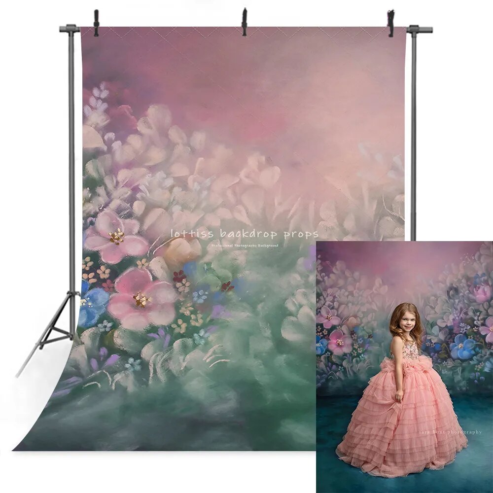 Toile de fond florale pour filles et femmes enceintes, accessoires de photographie de Portrait d'enfant et de bébé, accessoires de studio photo, jardin de printemps 