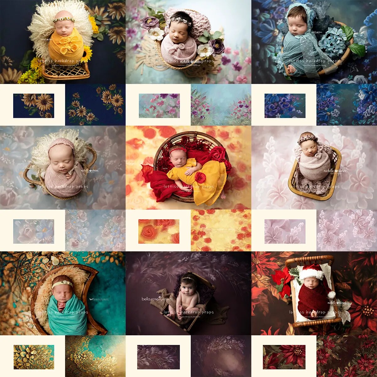 Toile de fond pour photographie d'enfants, couleur unie, Art Floral, gâteau pour nouveau-né, accessoires d'anniversaire, abstrait, peint à la main 