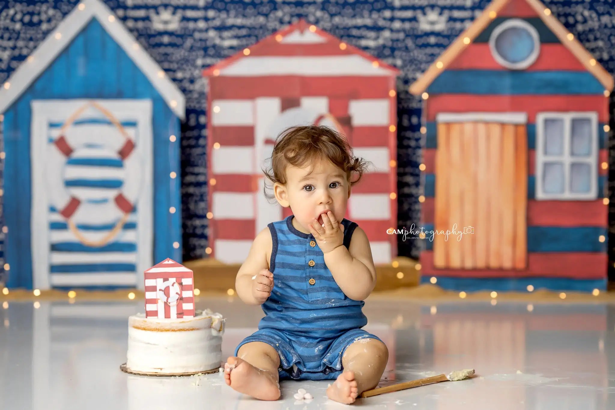 Nautical Summer Backdrop Kids Baby Cake Smash Photography Props Seaside House Child Boys Adult Birthday Studio Backgrounds