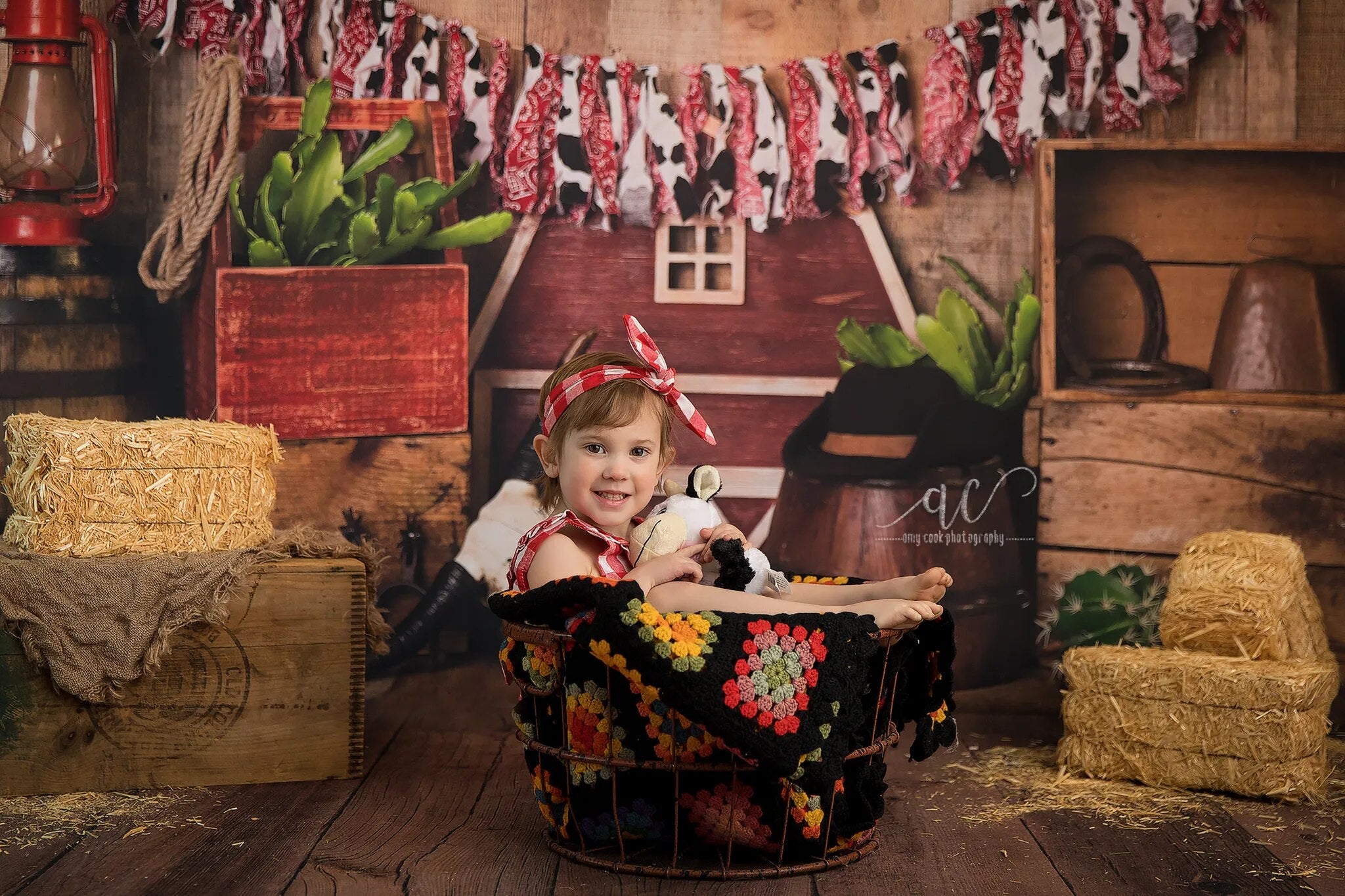 Cowboy Up Backdrops Boy Girl Cake Smash Photography Kids Baby Birthday Photocall Decors Mexico Desert Background