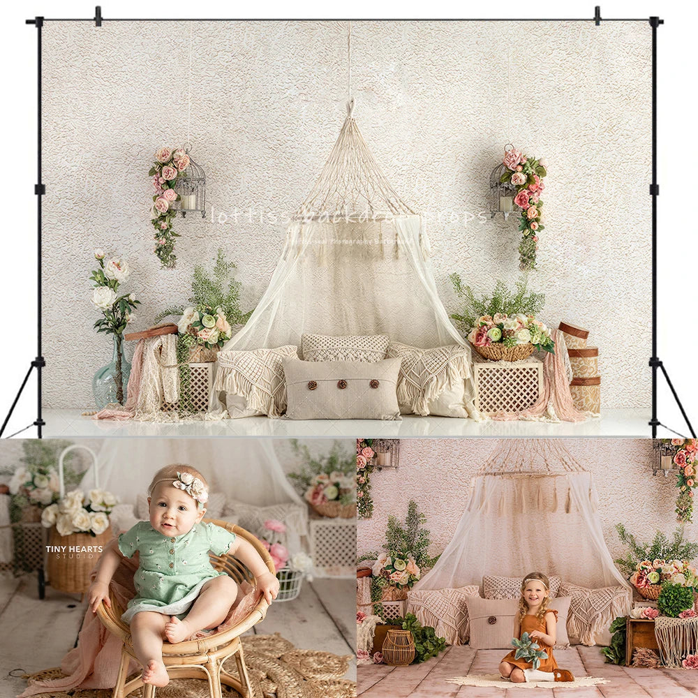 Spring Flower Shop Backdrops Kids Girl Photography Child Adultl Photocall Props Garden Foral Backgrounds