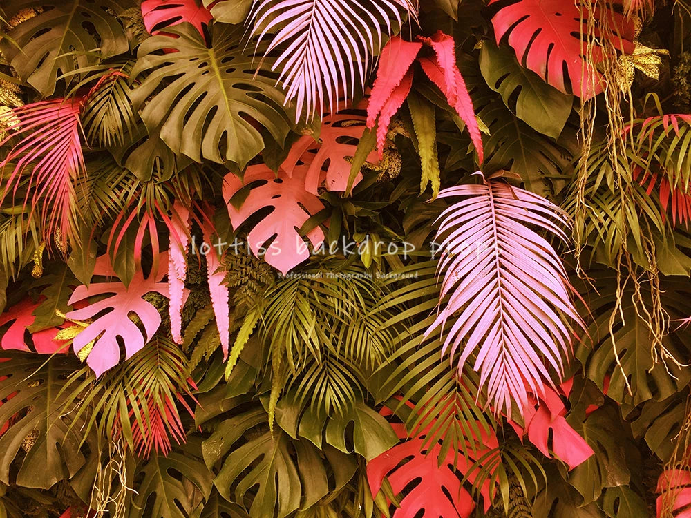 Plant Wall Backdrops Kids Adult Birthday Photography Props Child Baby Photocall Decors Colorful Leaves Zoo Jungle Background