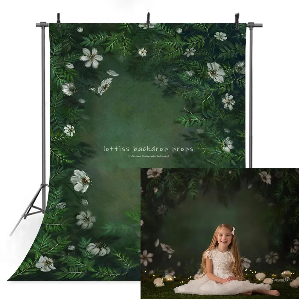 Hand Painting Abstract Photography Backdrops Garden Forest Fresh Flowers Child Portrait Photo Background Studio Photocall