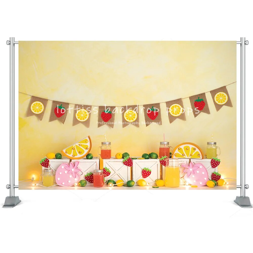 Leamon Shop Photography Backdrop Kids Cake Smash Props Baby Shower Fruits Store Photo Background For Photo Studio