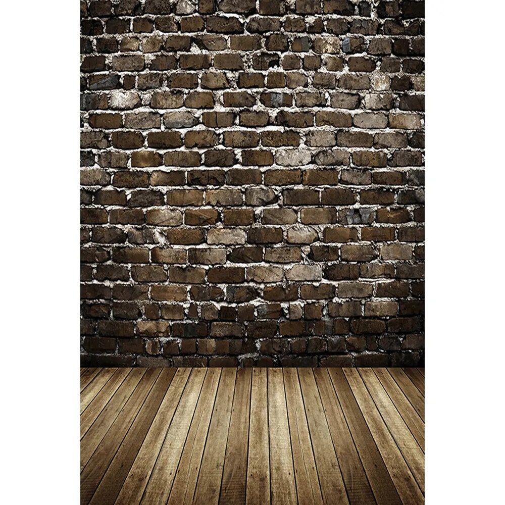 Brick Wall Photography Background Cement Wall Wooden Floor Baby Portrait Food Baby Photo Studio Interior Wall Backdrop