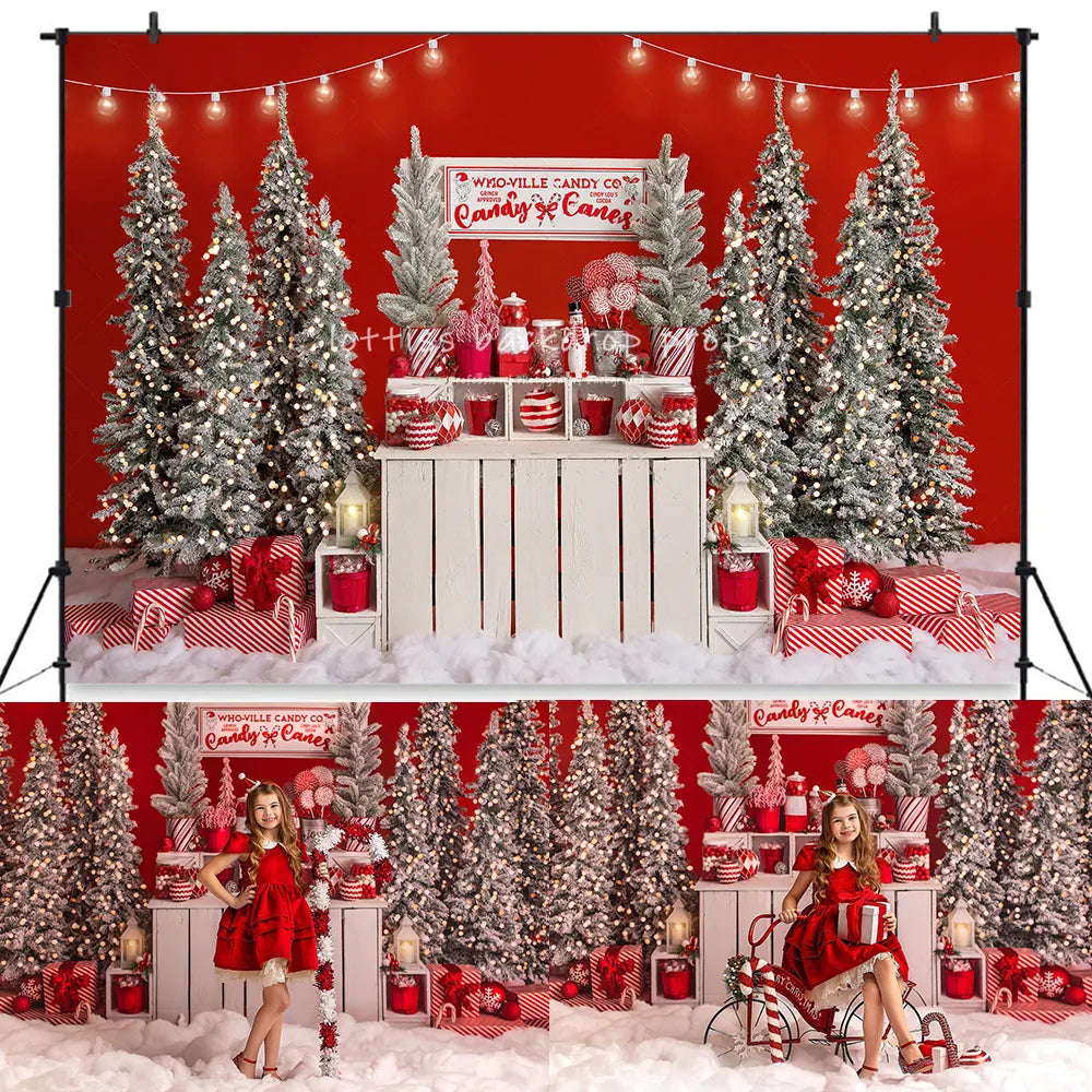 Candy Trees Backdrops Christmas Children Photography Baby Kids Family Portriat Props Winter Festival Background Photostudio