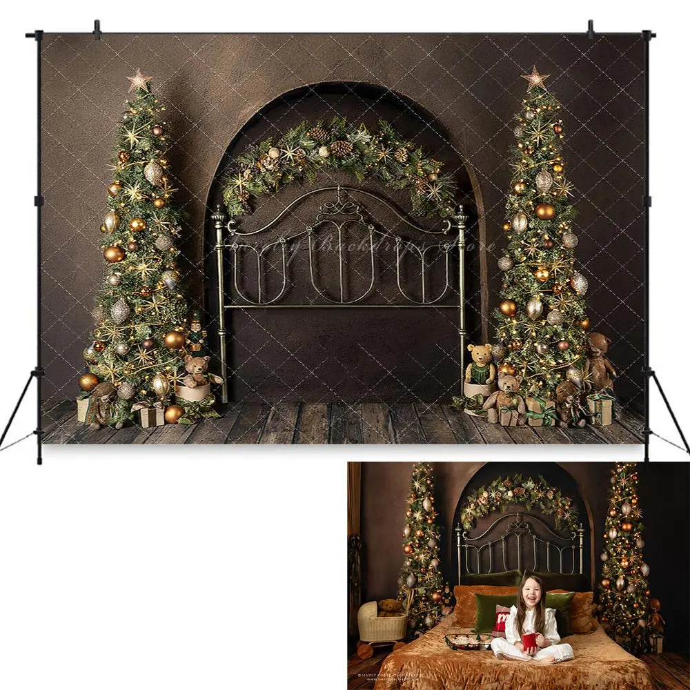 Merry Christmas Headboard Backdrop Brick Wall Kids Baby Cake Smash Photography Props Child Girls Adult Birthday Backgrounds