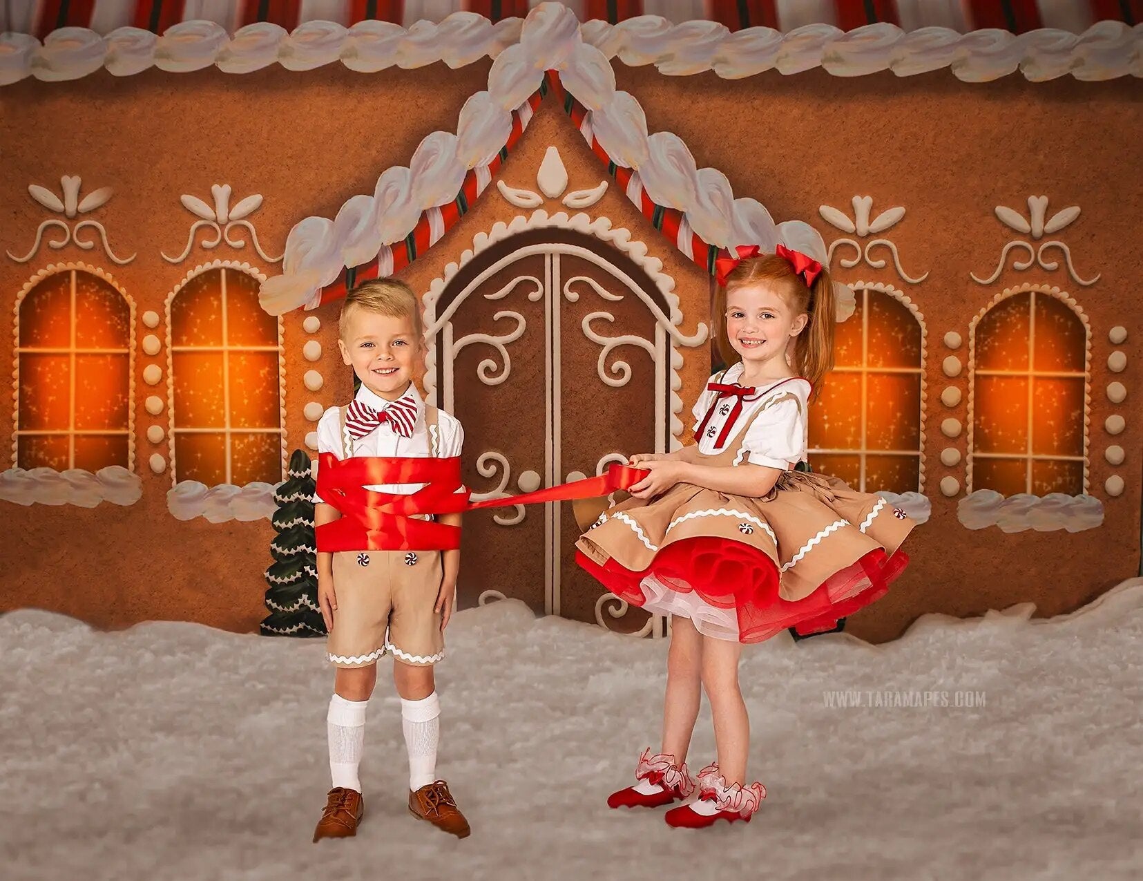 Christmas Store Front Photography Backdrops Child Adult Photocall Props Snowy House Door Background For Family Child Photostudio