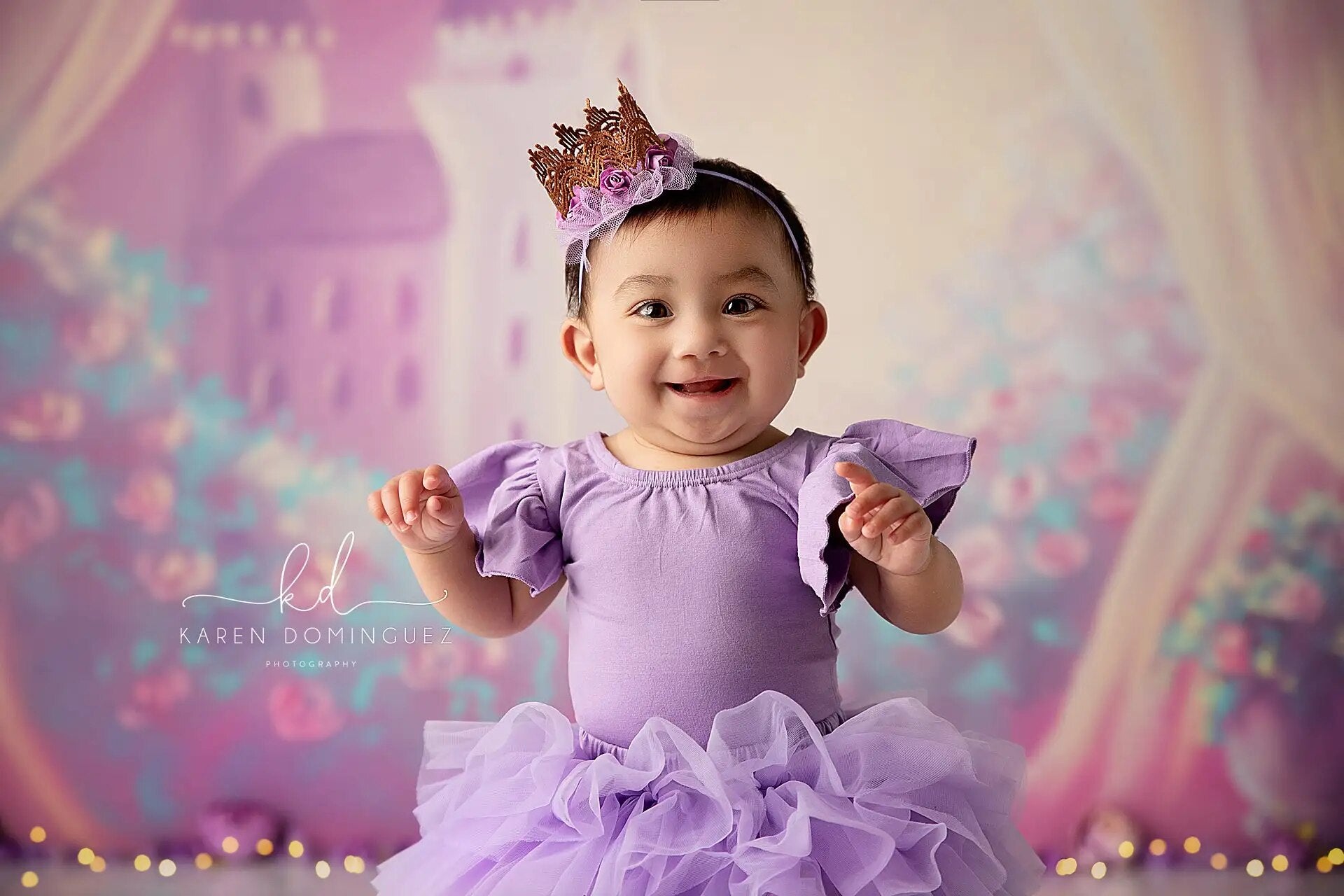 Rose Castle Backdrop Kids Girl Photography Baby Child Birthday Cake Smash Props Photocall Garden Spring Floral Background