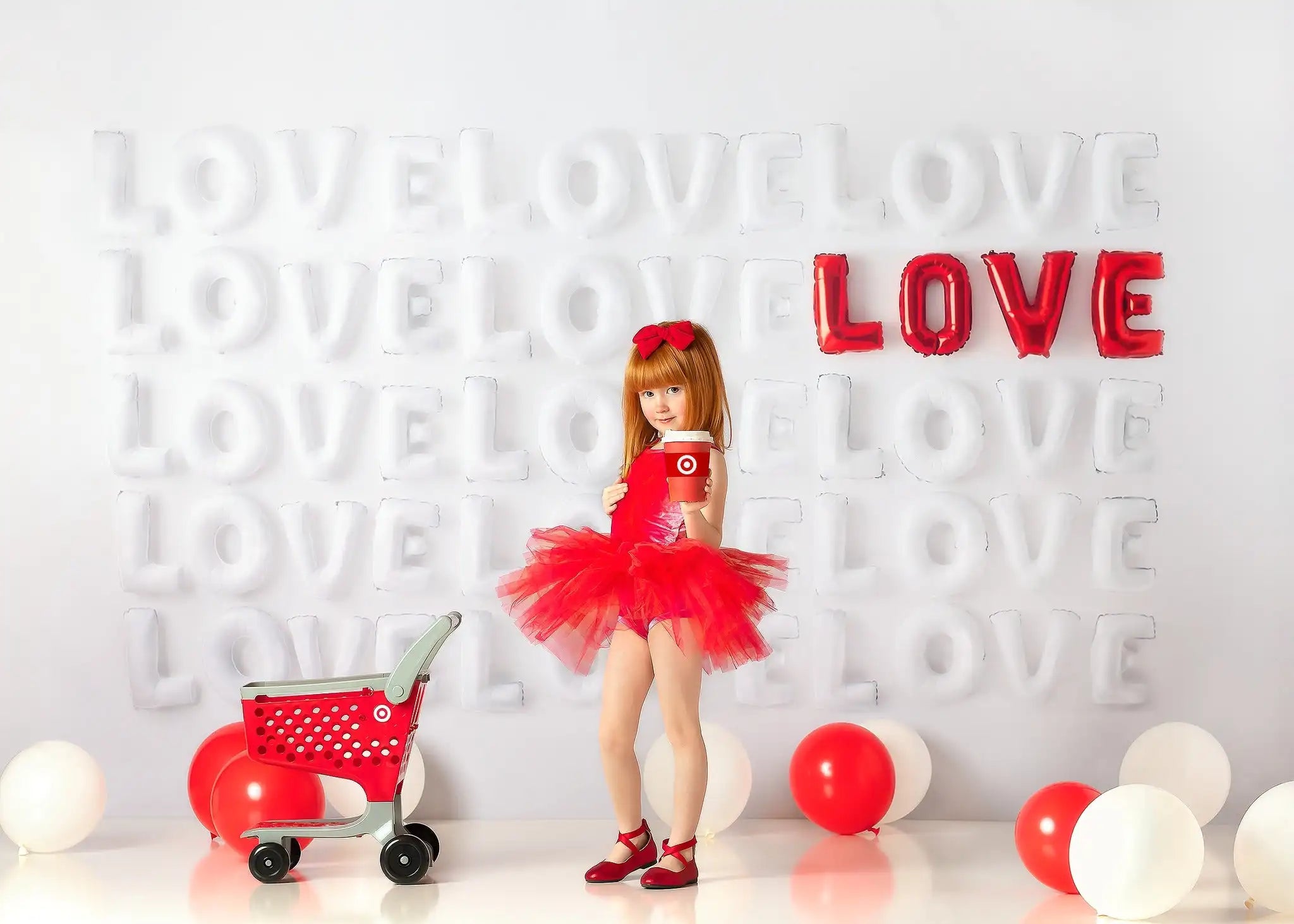 Modern Love Valentine's Day Backdrops Kids Girl Photography Props Pink Balloons Decors Backgrounds