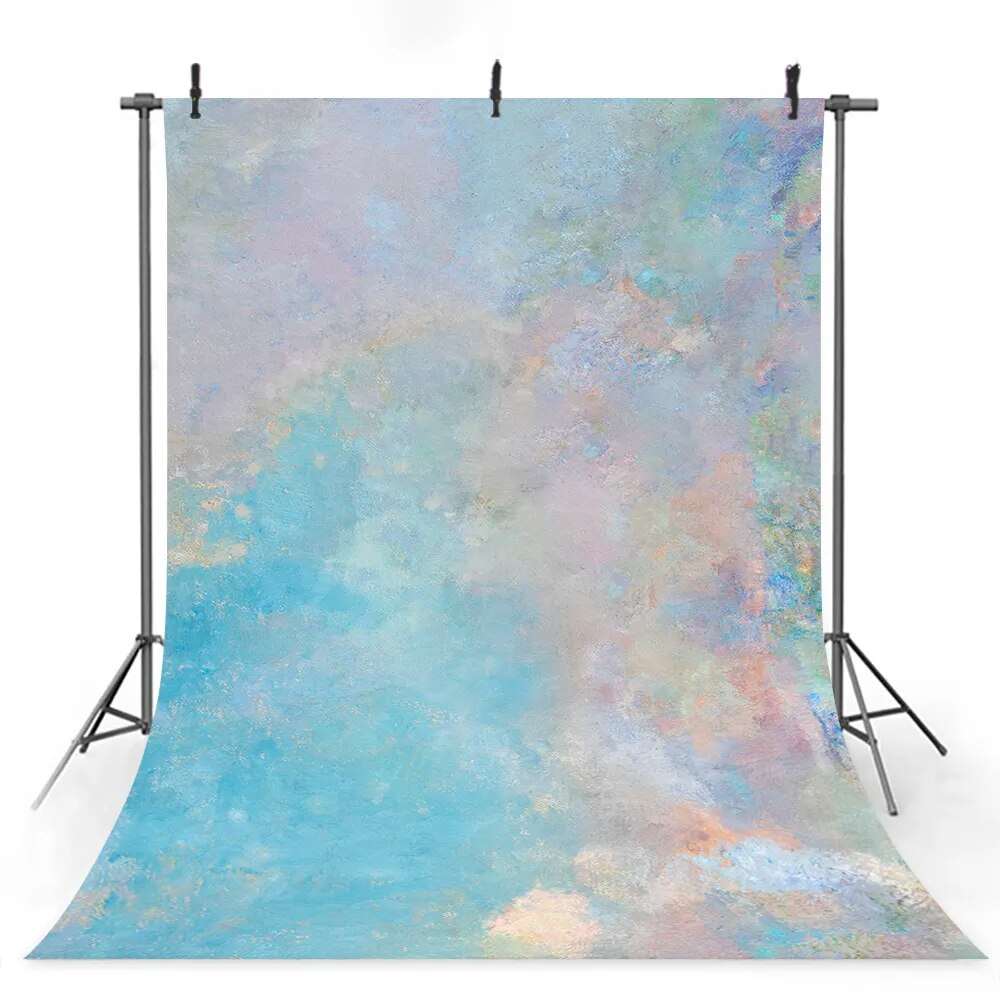 Abstract Daub Canvas Backdrops Kids Child Photography Baby Photocall Props Gold Blue Art Texture Background Photostudio Props