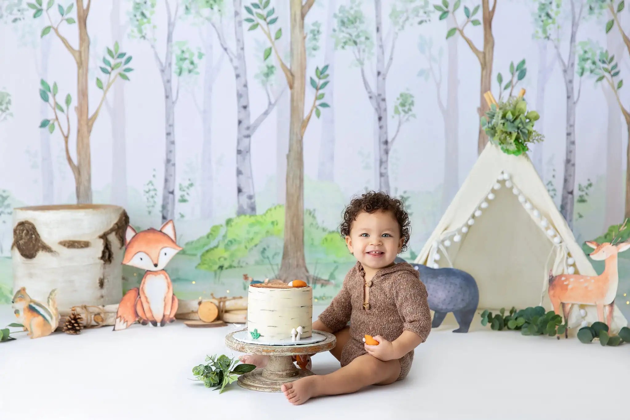 Spring Forest Fox Backdrops Kids Baby Photography Child Baby Photocall Decors Jungle Animals Backgrounds