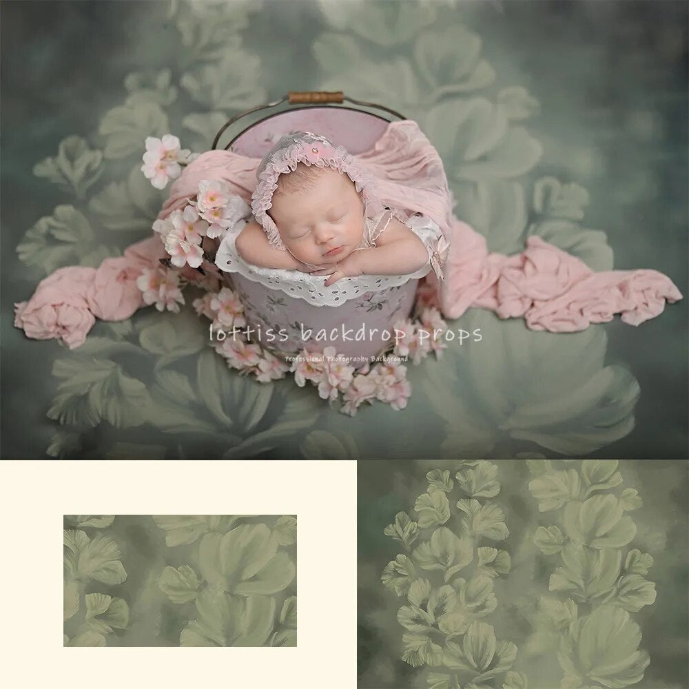 Fine Art Floral Kids Photography Backdrops Baby Child Newborn 1st Birthday Props Abstract Texture Hand Painted Flower Background