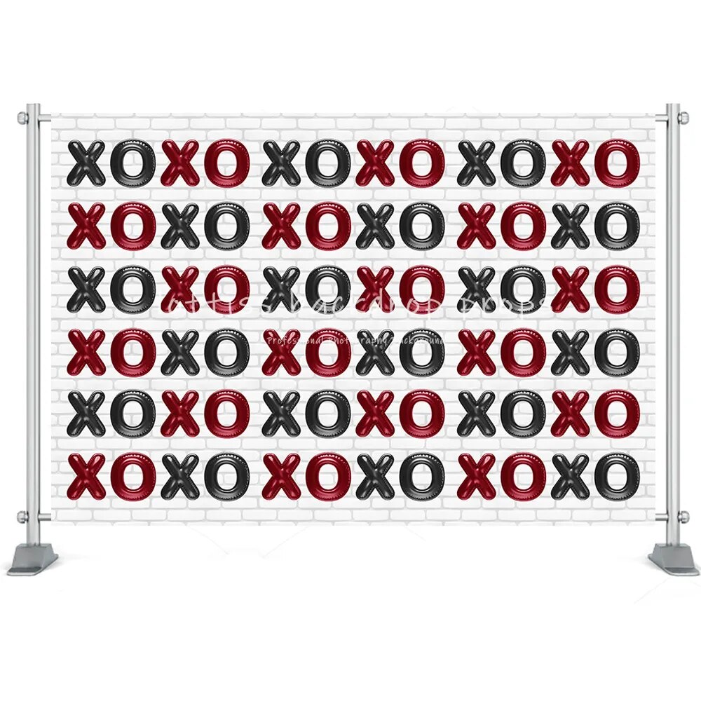 Valentines Day Photography XOXO Backdrops Hand Drawn Lettering LOVE Black Background Photography Datinging background Props