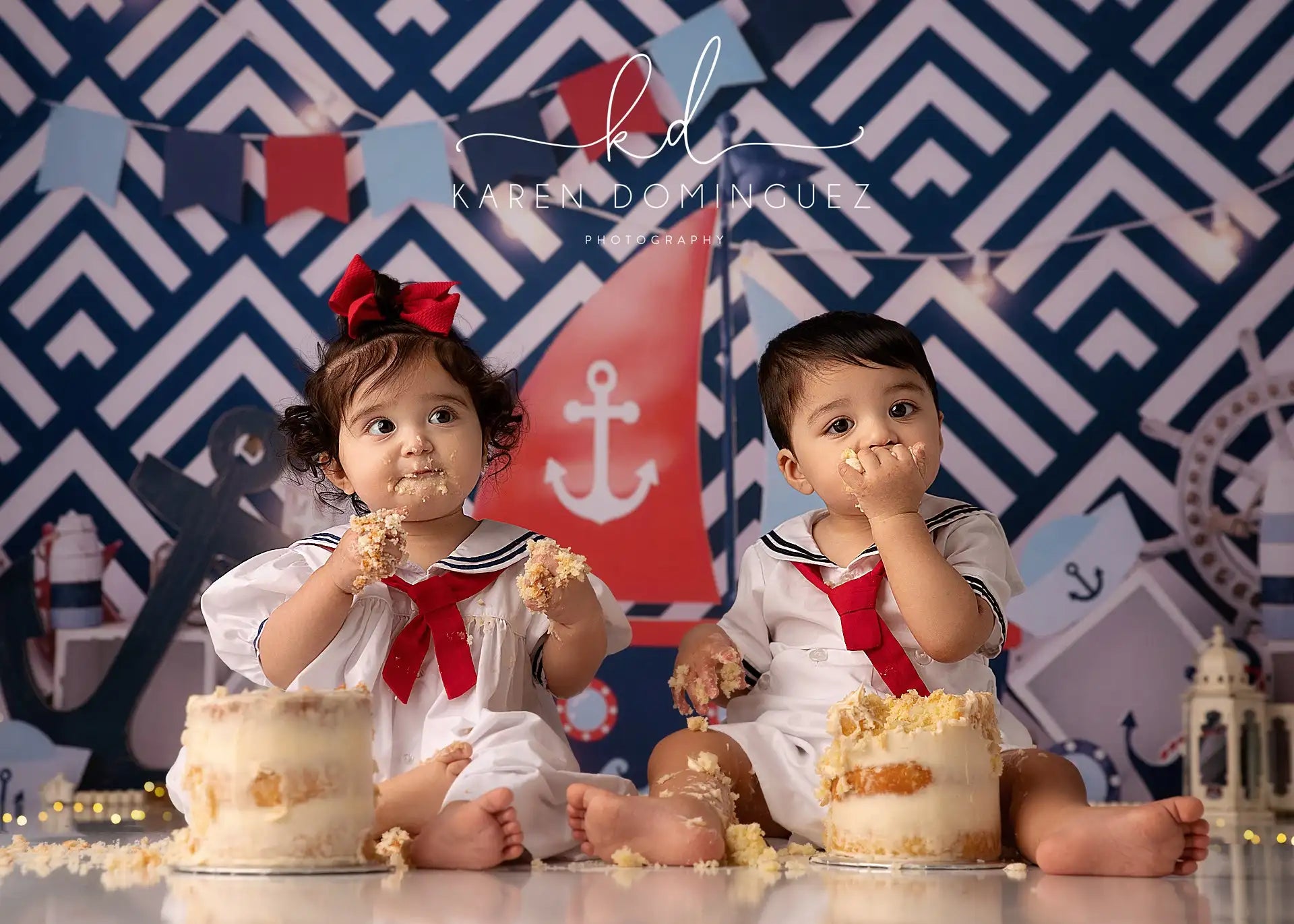 Smooth Sailing Backdrop Underwater Kids Baby Cake Smash Photography Props Boat House Child Adult Birthday Studio Backgrounds