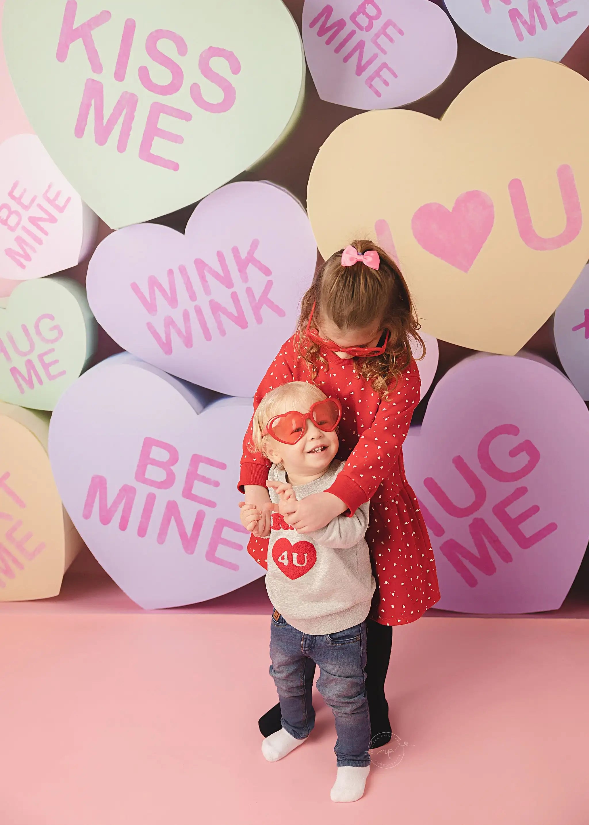 Candy Heart Wall Backdrops Kids Girl Photography Prop Child Baby Photocall Birthday Cake Smash Decor Valentine's Day Backgrounds